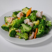 西兰花炒虾仁 Stir Fried Broccoli with Prawns